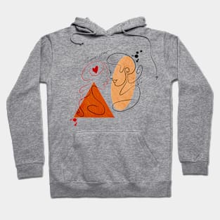 Line illustration of a couples faces Hoodie